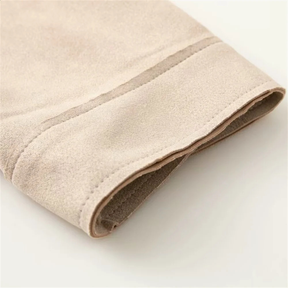 Zach Ailsa Autumn Product Womens Casual Versatile Collar Long Sleeve Flip Pocket Suede Texture Short Jacket Coat 250122