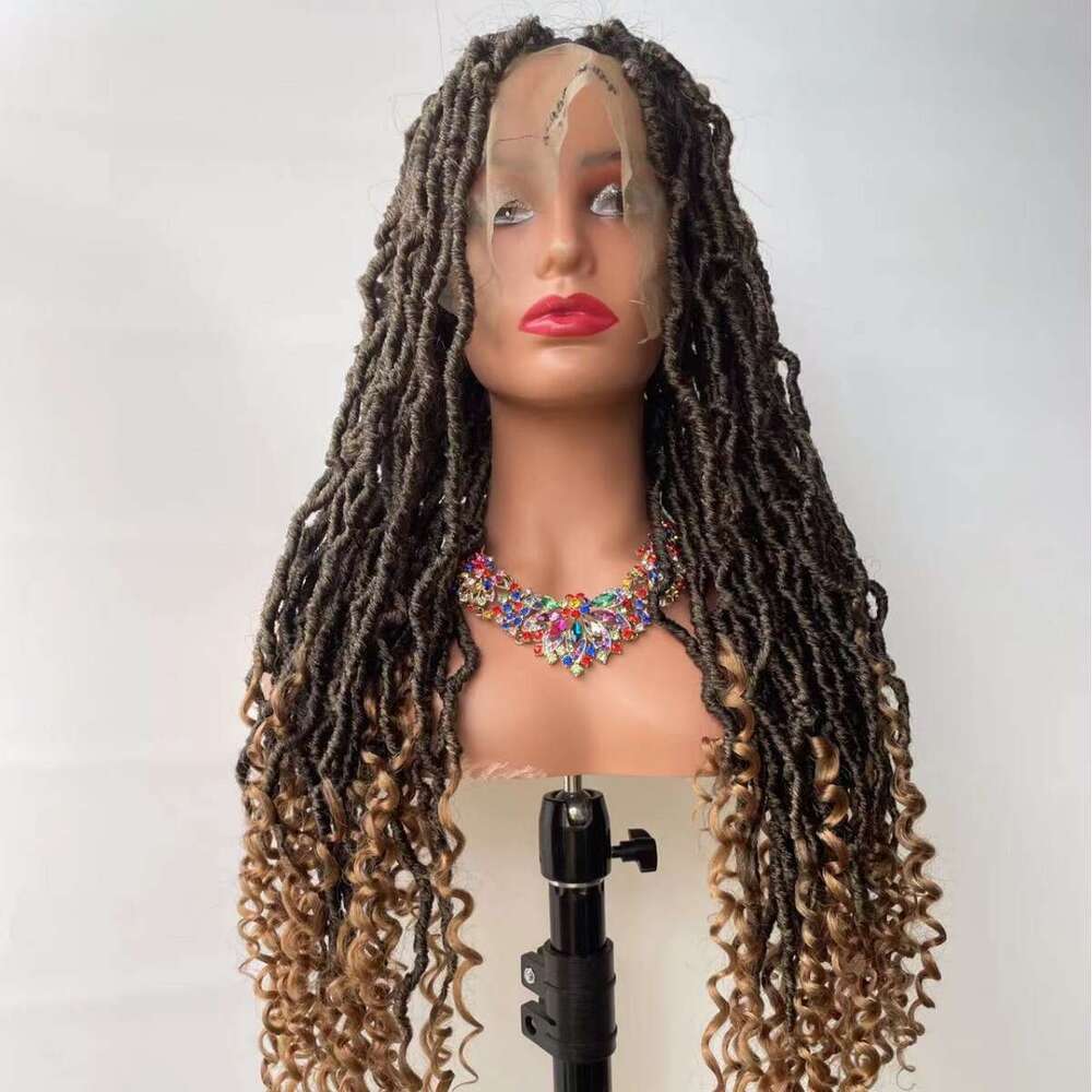 Lace Front Wig Cover T Shape Fashion Full Lace Hair Cover Long Headband Loose Tail Dirty Braid Synthetic Fiber High Temperature Silk Wig