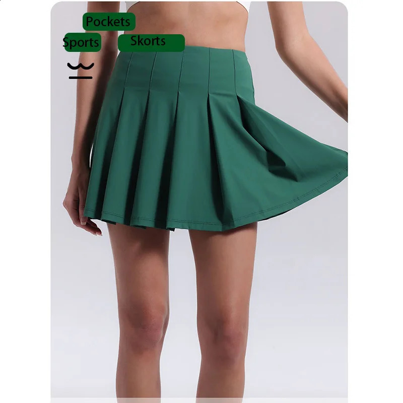 Item Crease Resistant Tennis Skorts Pockets Pleated Skort Sports Skirts Stretchy Running Shorts Skirt Golf 250122