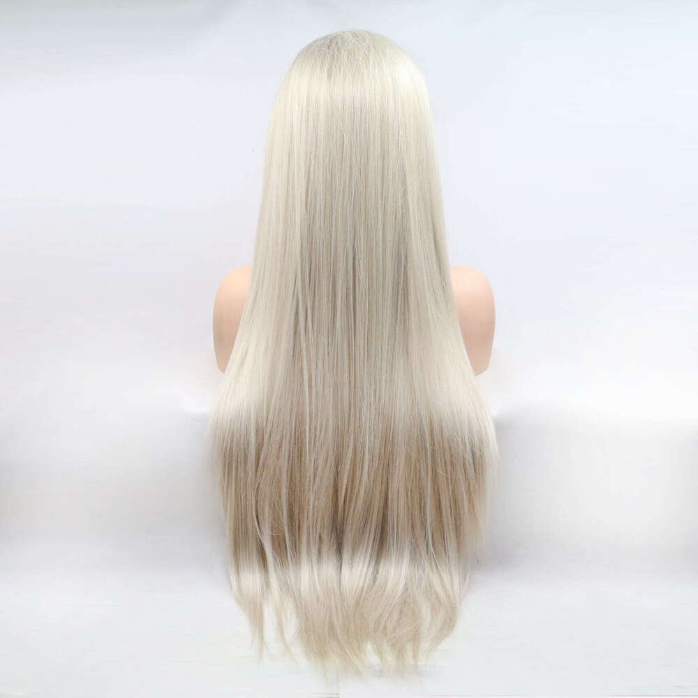 Lace Front Wig Cover T Shape Synthetic Lace Headband Long Straight Hair Half Hand Hook Wig Set