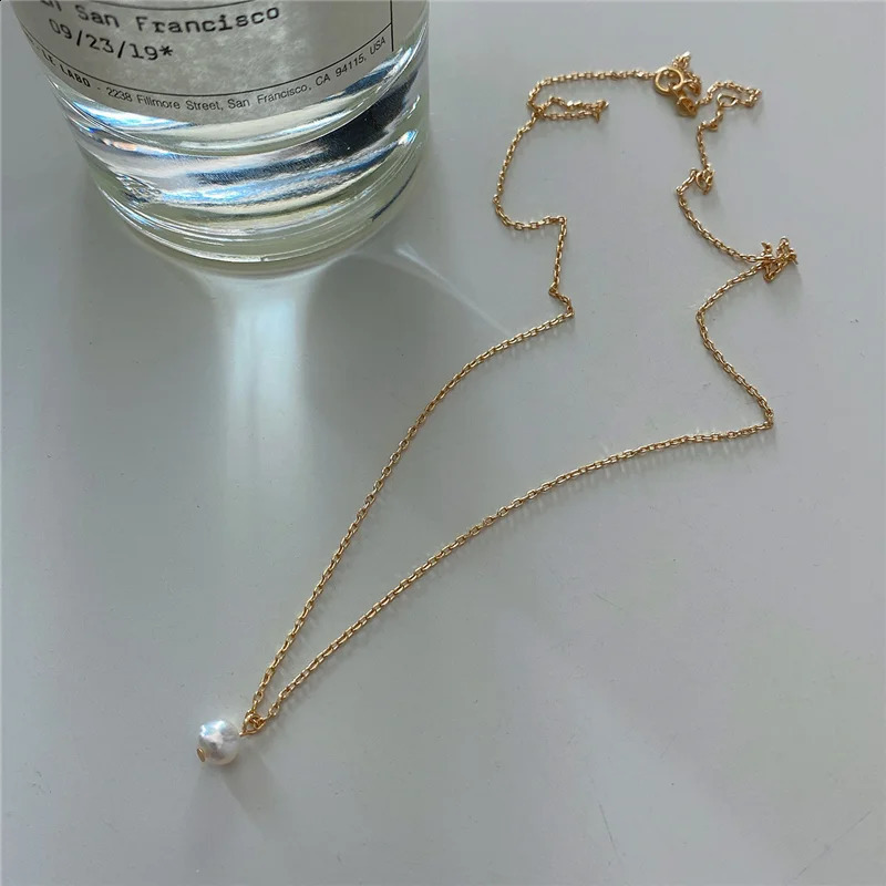 WANTME Three-Purpose Star Moon Irregular Pearl Pendant Chain Necklace for Women Genuine 925 Sterling Silver Party Jewelry Gift 250117