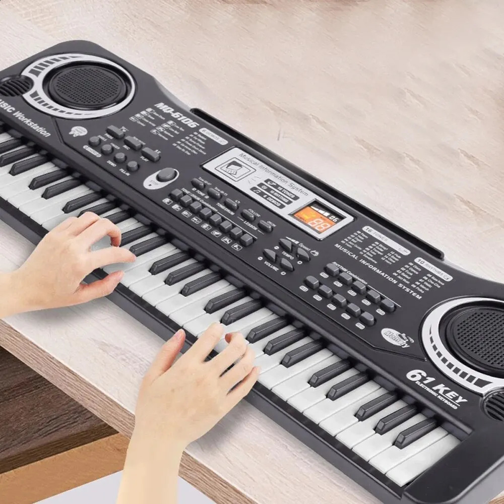 Kids Electronic Piano Keyboard Portable 61 / 37 Keys Organ with Microphone Education Toys Musical Instrument Gift for Child Begi 250121