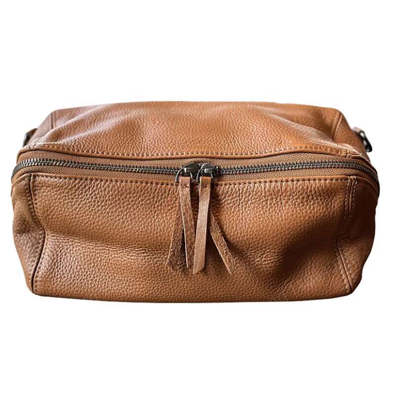 Yao Dong 2025 New Vintage Female Plant Tanned Cow Single Shoulder Crossbody Leather Bucket Fashion Small Bag