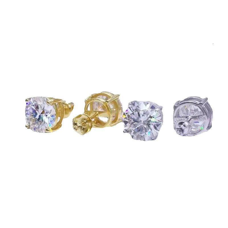 Screwback earring 3mm-10mm 925 piercing jewelry 4 prongs set CVD HPHT lab grown stud in VVS Elegant Dazzling