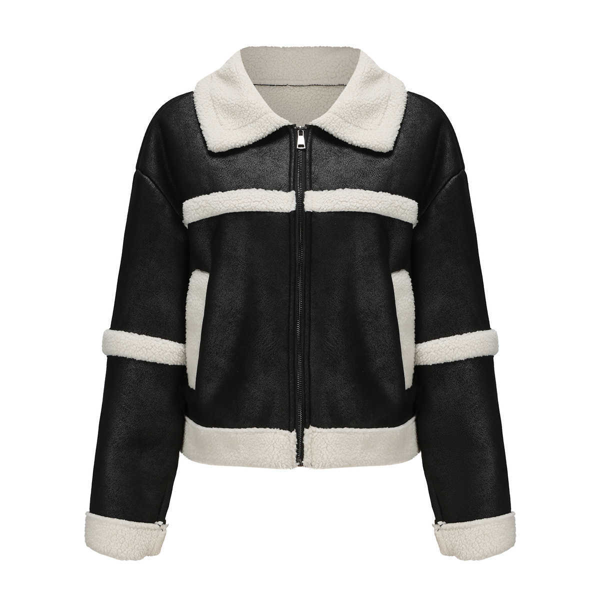 Autumn Winter Leather Jacket Womens Fashionable Warm Suede Jacket Casual Windproof Jacket Womens Clothing Womens Leather Womens Jacket 241209