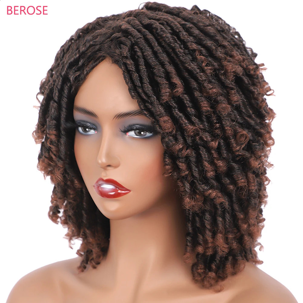 Faux Locs Crochet Hair Wigs Glueless Curly Soft Locs Braids Hair Wig Synthetic Dreadlock Hair Wig for Girls Women perruque femme 250118