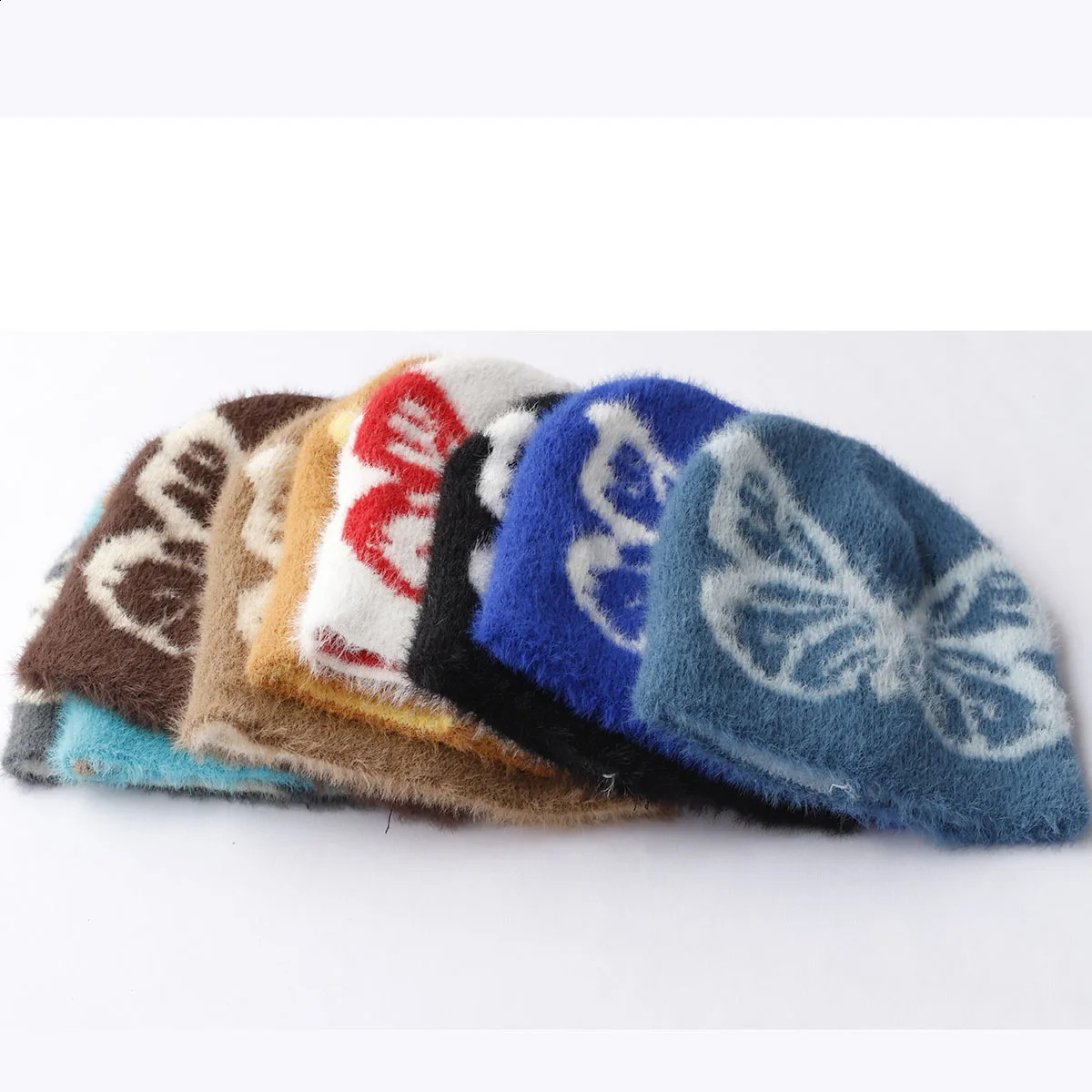 Y2K Warm Star Ski Hat Ma Haimao Winter Knitted Preschool Bean Hair Leather Hat Butterfly Knitted Hat Y2K Acrylic Hip Hop Dice Hat 250109