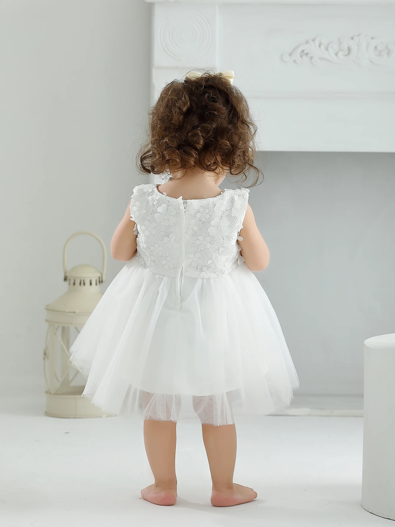 White Christening Dress for Baby Girl Baptism Dress Birthday Princess Clothes Christening Gowns Baby Dress 12 to 18 Months 250115
