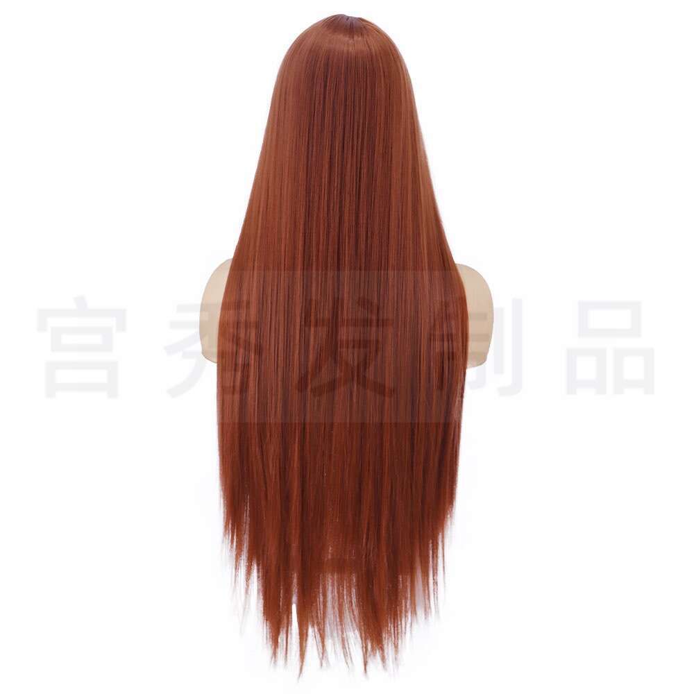 Lace Front Wig Cover T Shape Women S Long Straight Hair Chemical Fiber Head Cover Front Small Lace Wig