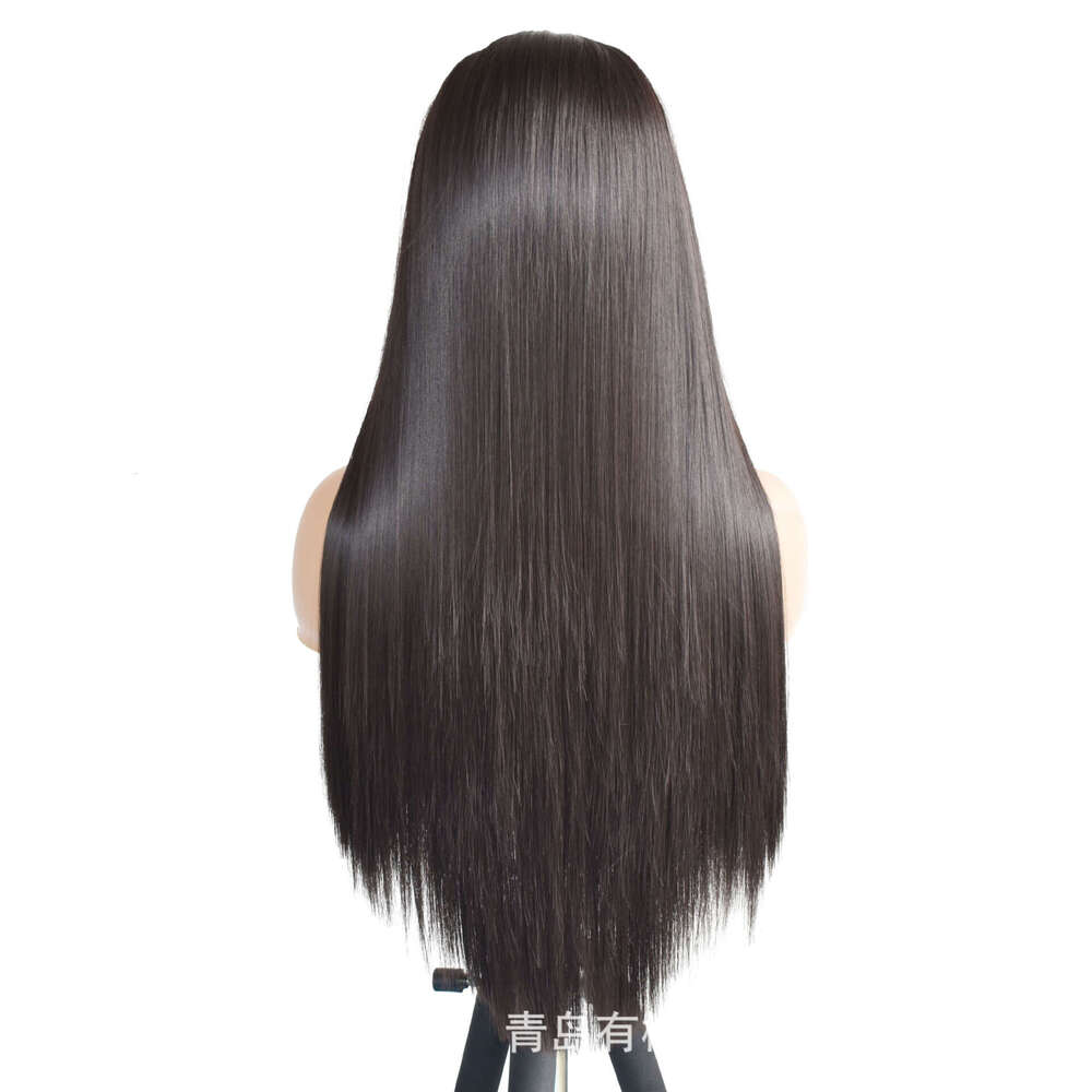 Lace Front Wig Cover T Shape Wig New Matte High Temperature Silk Synthetic Front Lace Headband Mixed Color Long Straight Hair