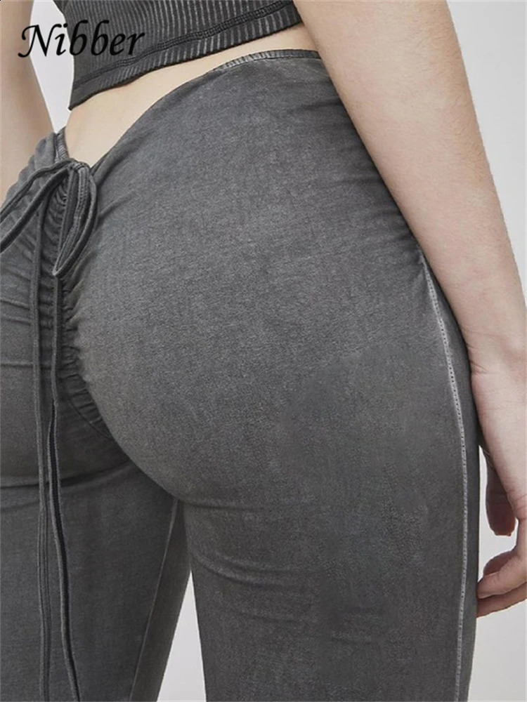 Nibber retro Y2K sexy party club Flared summer low waist handle Hip Lift ultra-thin Pants womens streetwear 250122