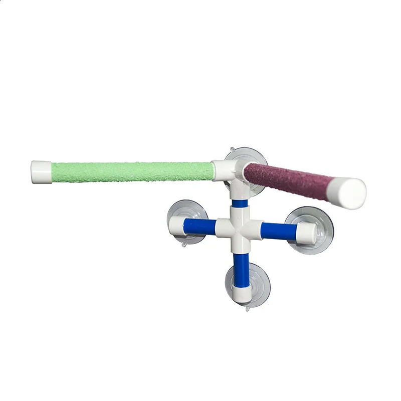 Pet Parrot Bath Shower Perches Standing Platform Rack Suction Wall Cup Bird Toys Parrot Stand Stick Rack Perch For Birds Pet Toy 250121