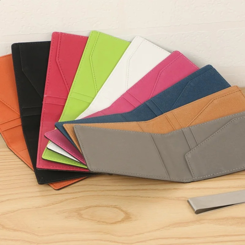 Fashion Mens Leather Money Clips Wallet Multifunctional Thin Man Card Purses Women Metal Clamp for Money Cash Holder 250121
