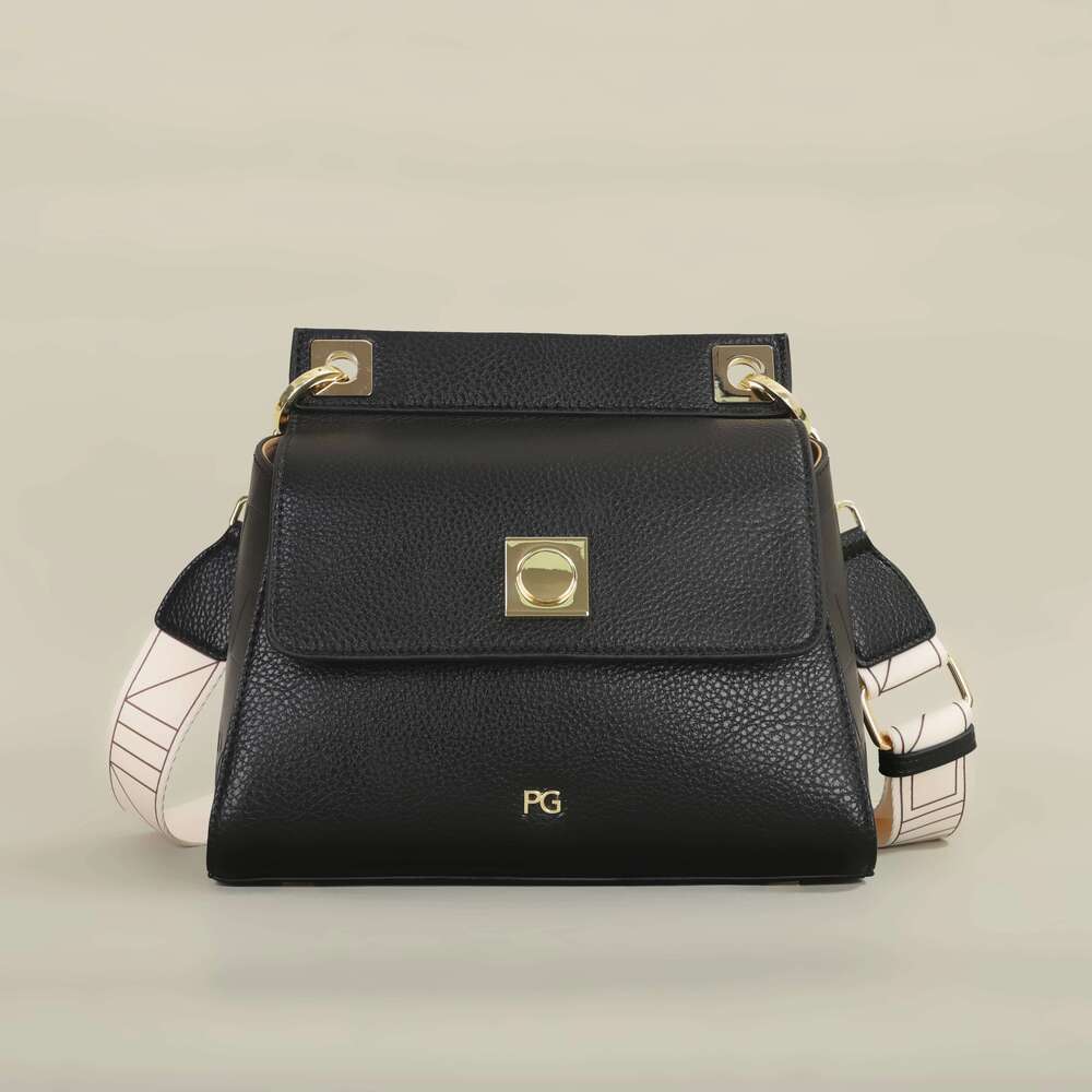 PATSY PG G Women's Crossbody Bag Pure Color Simple Woven Design Suction Buckle Flap Backpack