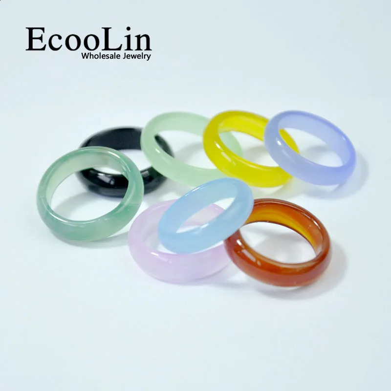 50 pieces of fashionable natural agate rings jewelry multi-color Karnellian crystal womens rings multi-color mixed colors bulk packaging LR4020 250109