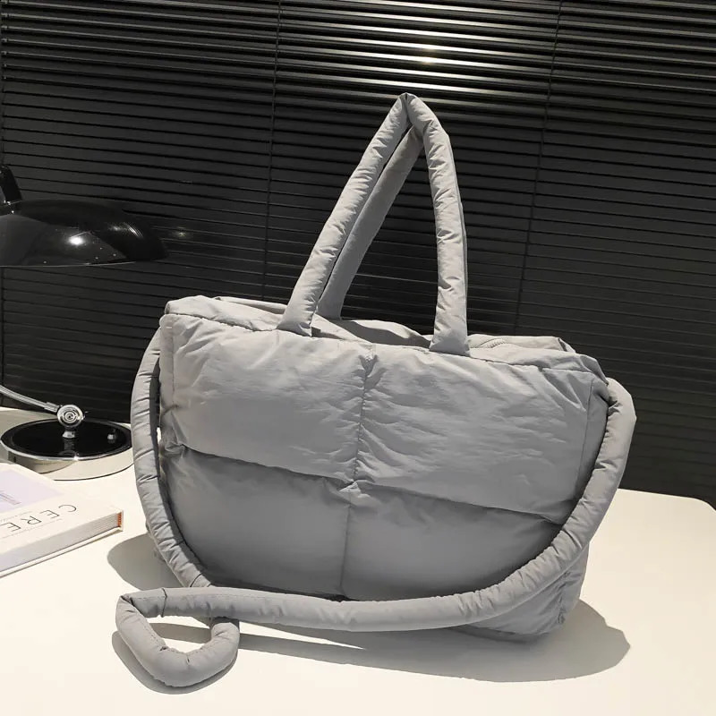 Puffer Tote Bag Large Quilted Satchel Purse Lightweight Crossbody Bag Soft Padded Pillow Shopper Bag for Women Work Travel 250120