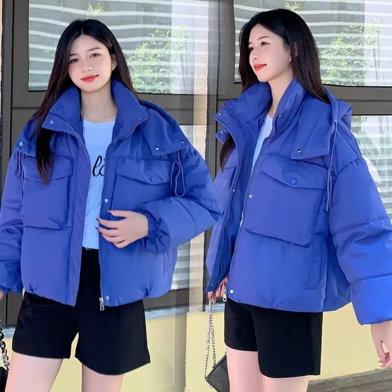 New Short Parkas Hooded Down Cotton Coat Women's Winter 2025 Loose Thicken Warm Jacket Korean Parka Padded Bread Ladies Overcoat