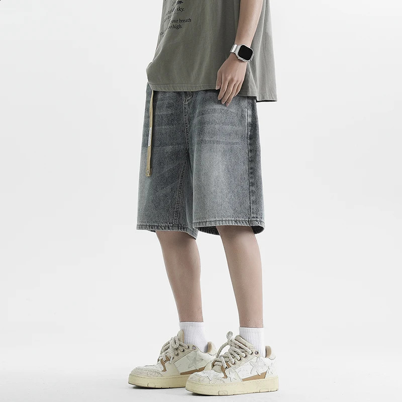 Summer Mens Vintage Denim Shorts Fashion Ultra-thin Breathable Bermuda Jeans Baggy Casual Male Wide Short Pants 250117