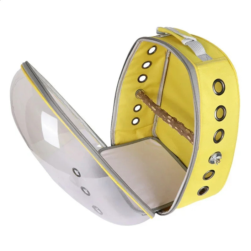 Adjustable Bird Backpack Travel Parrot Bag Cage Portable Breathable Birdcage with Wooden Stick Stand Outdoor Pet Bag 250121