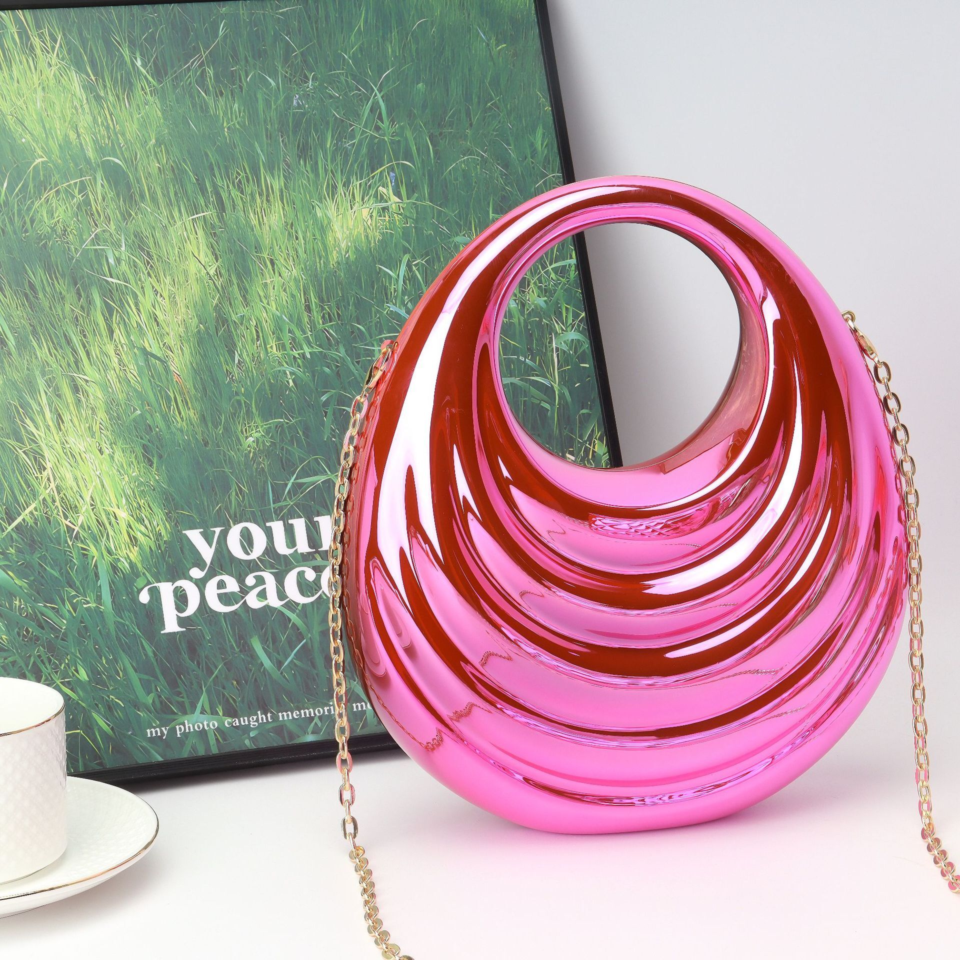 New Acrylic Lock Spring/Summer Women's Bag, Cross Shoulder Handbag, Dinner Bag