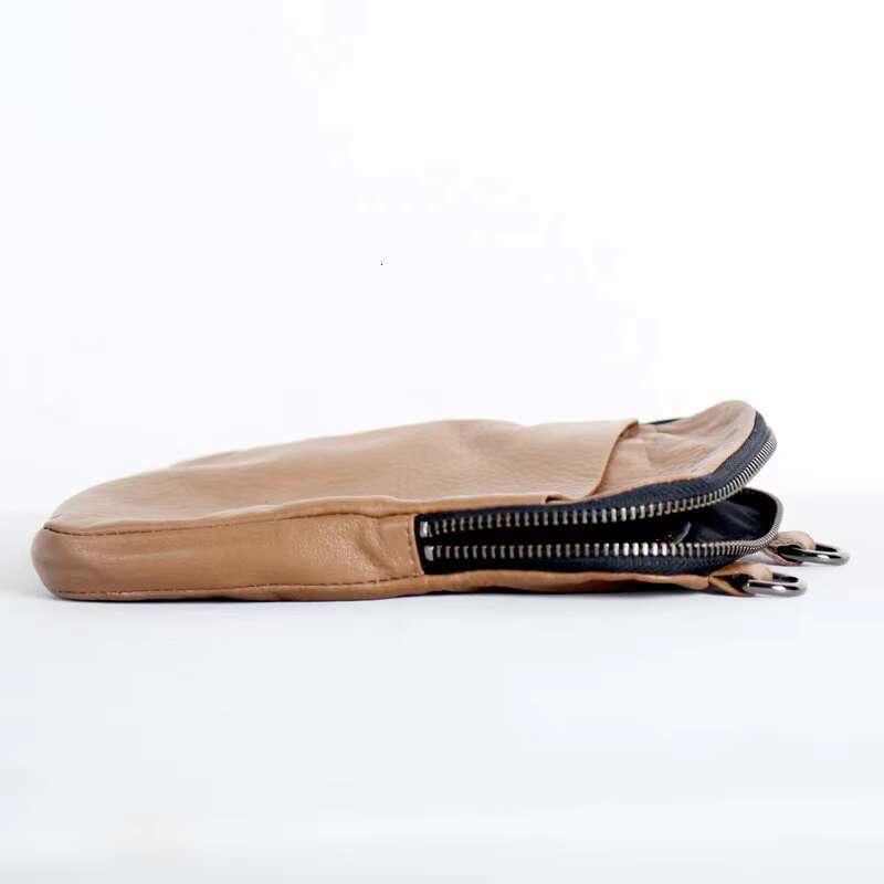 Men Mini Satchel Genuine Leather Messenger Crossbody Bags Unisex Storage Cell Phone Bag Simple Hanging Neck Pouch