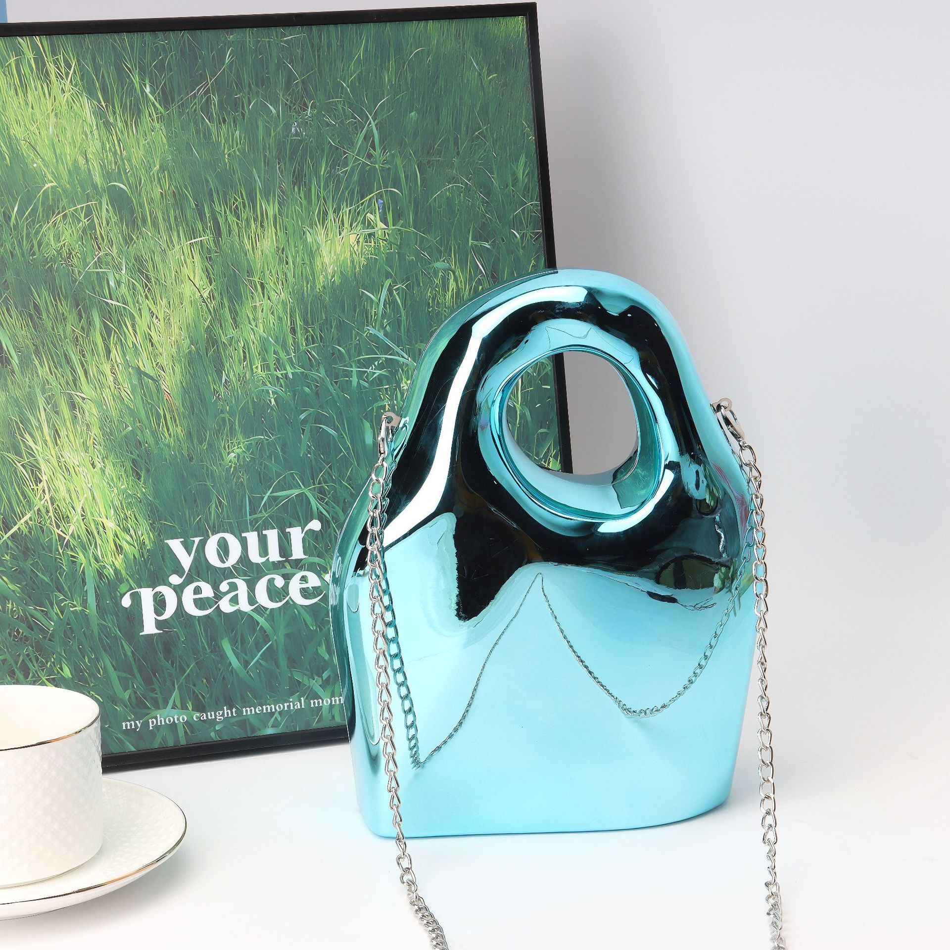 Bucket Shaped Acrylic Dinner Women's Armpit Bag, Fashionable And High-End, Versatile Chain, Single Shoulder Diagonal