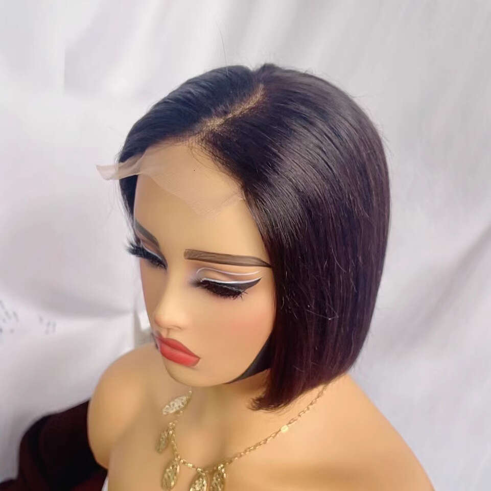 Lace Front Wig Cover T Shape Full Real X Front Lace Fashionable BOBO Wig Headband Hot Selling Bob Style Short Straight Hair