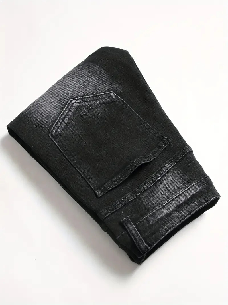 Mens Stretchy Denim Jeans For Men Simple Slim Casual Straight Fashion Classic Pants Cargo Solid Streetwear Trousers 250121