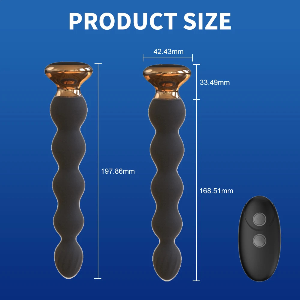 10 Speed Anal Vibrator Anal Beads Prostate Massage Dual Motor Butt Plug Stimulator Remote Control Vibrator Sex Toy For Men Women 250108