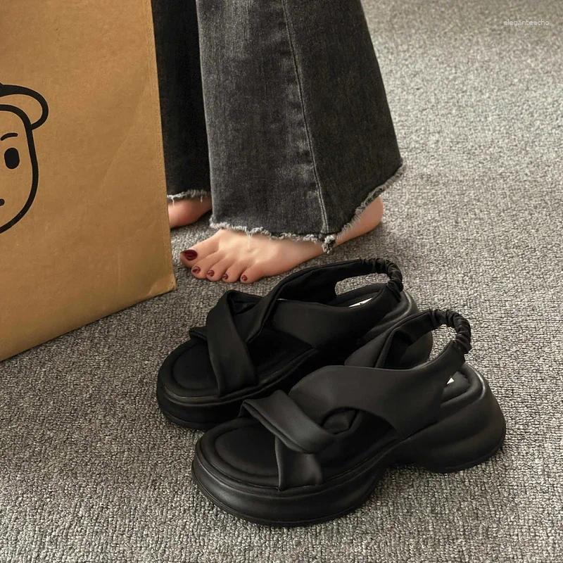 2025 S Fashion Designer Sandals Women S Summer Style Strapless Platform Casual With Thick Sole For Beach Outfits French Dress Roman Shoes