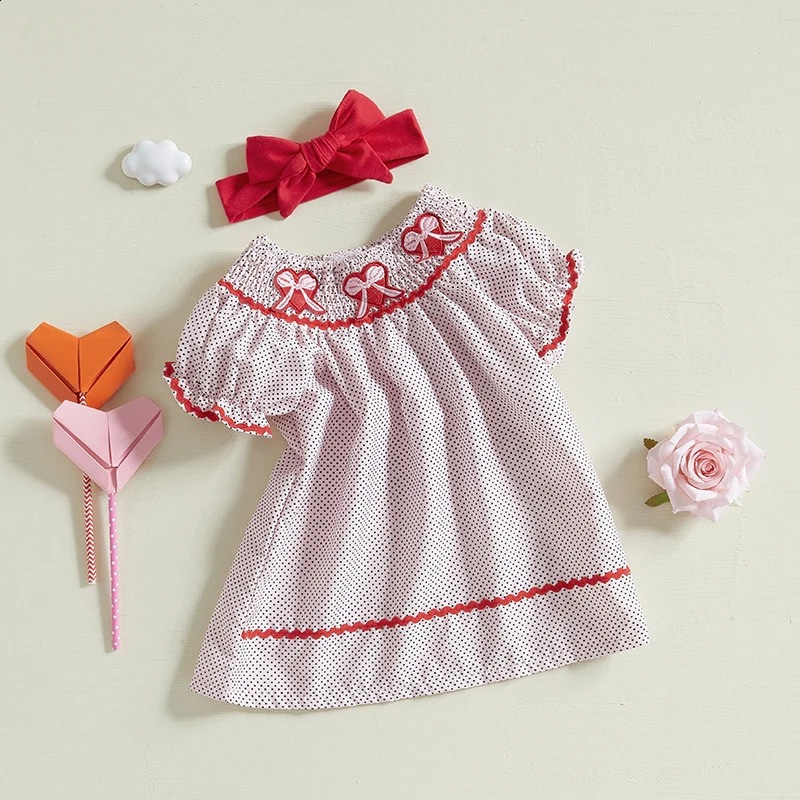 Toddler Girl Outfit Sleeveless Floral Print Dress with Matching Bow Headband Summer Clothes Set for Baby Girls 250117