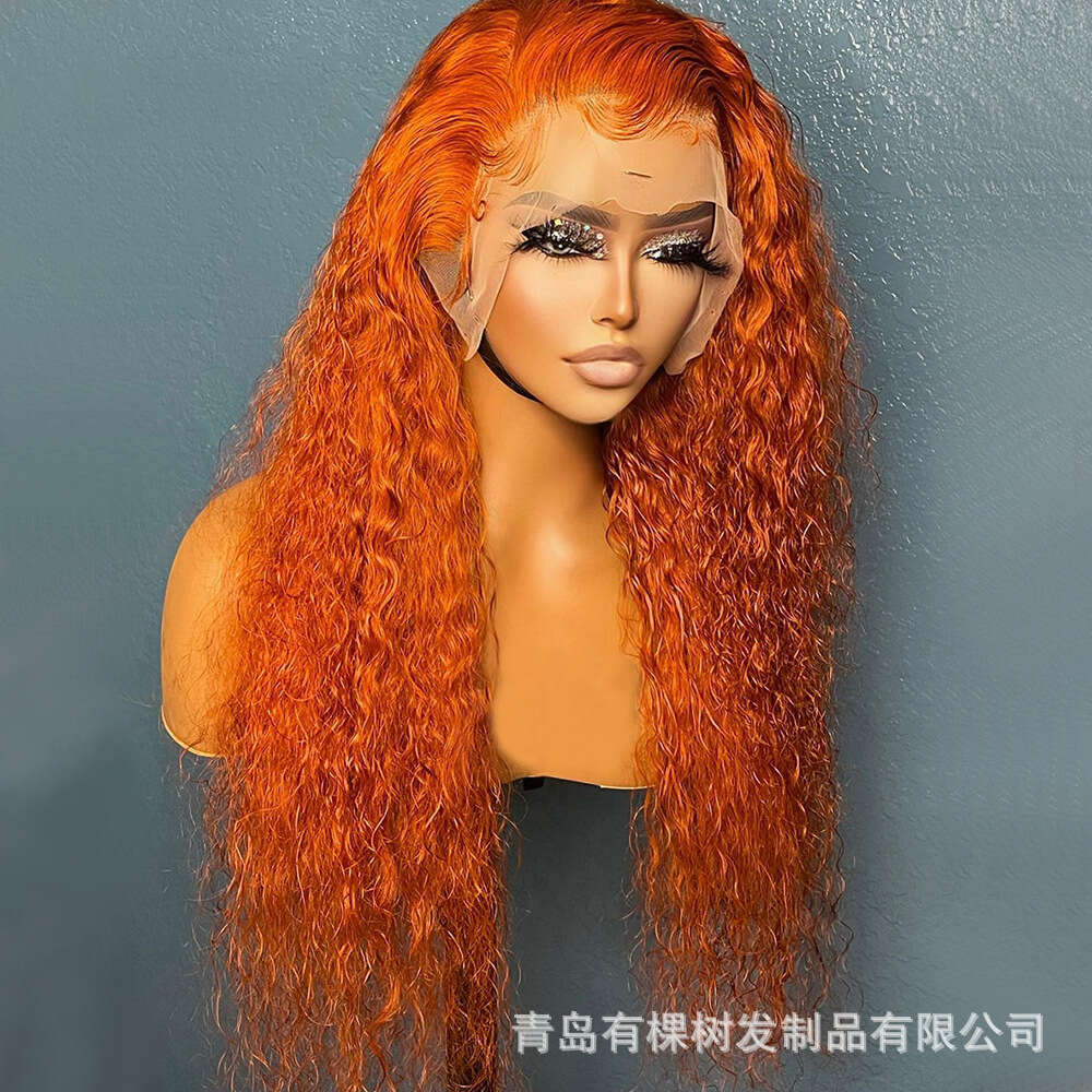 Lace Front Wig Cover T Shape Large With Long Curly Orange Hair Women S Synthetic Front Lace Wig Headband