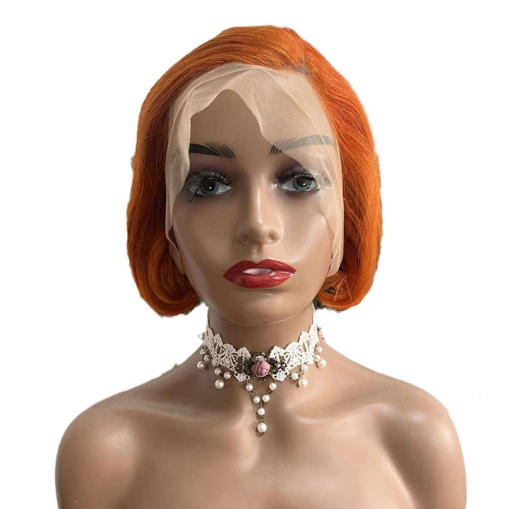 Lace Front Wig Cover T Shape Bestselling Partial Short Straight Front Lace Full True Real Hair Headset