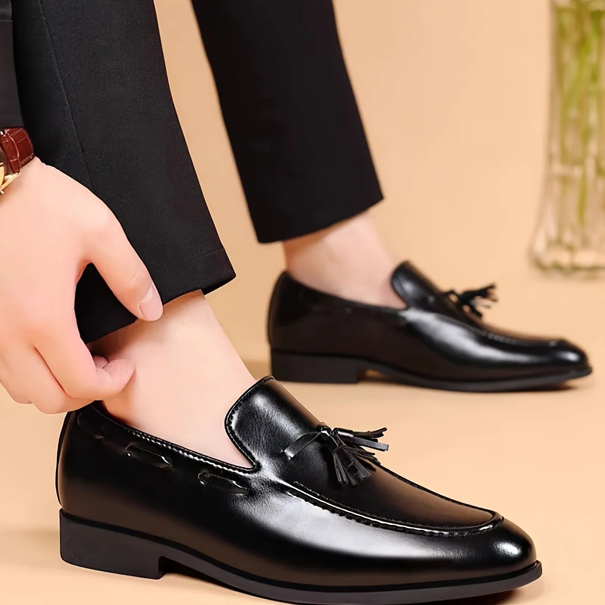 Men's Wedding Party Shoes er Style Dress Shoes for Men Business Casual Shoes Slip on Leather Shoes Plus Size250114