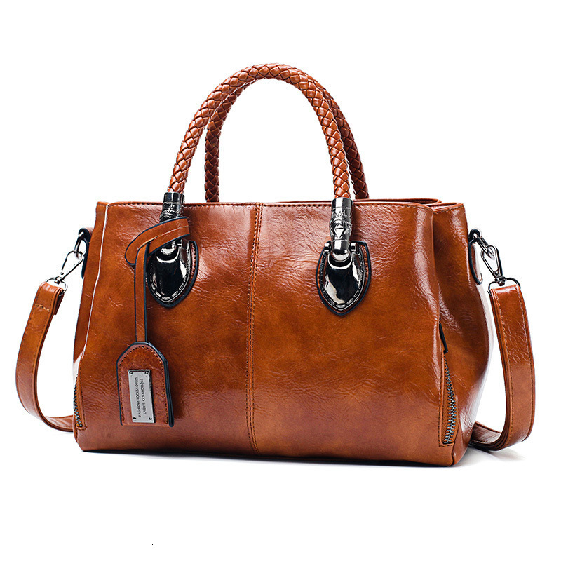Designer Women's Fashion Oil Wax Leather New Handheld Single Shoulder Crossbody Bag