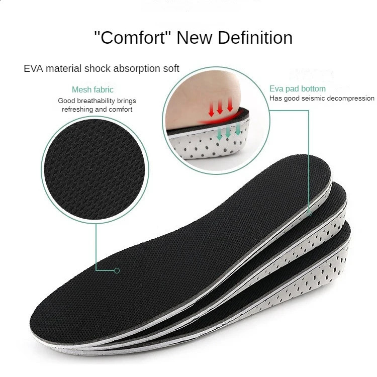 4cm3cm2cm Increasing Heel Lifting Inserts Unisex EVA Insoles Breathable Memory Foam Full Half Cushion Increase Shoes Lift Pads 250121