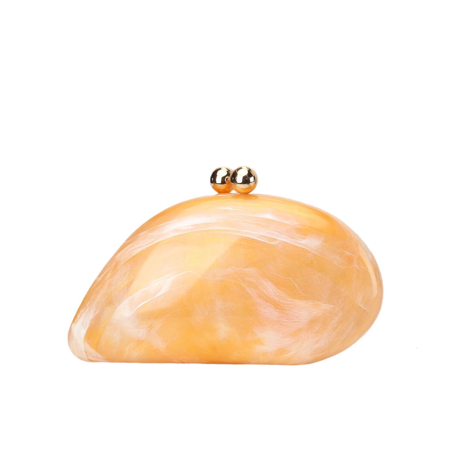 Fashionable French Marble Pattern Lock Box Acrylic Shell Bag, Banquet Goose Egg Box, Hand-Held Crossbody Bag