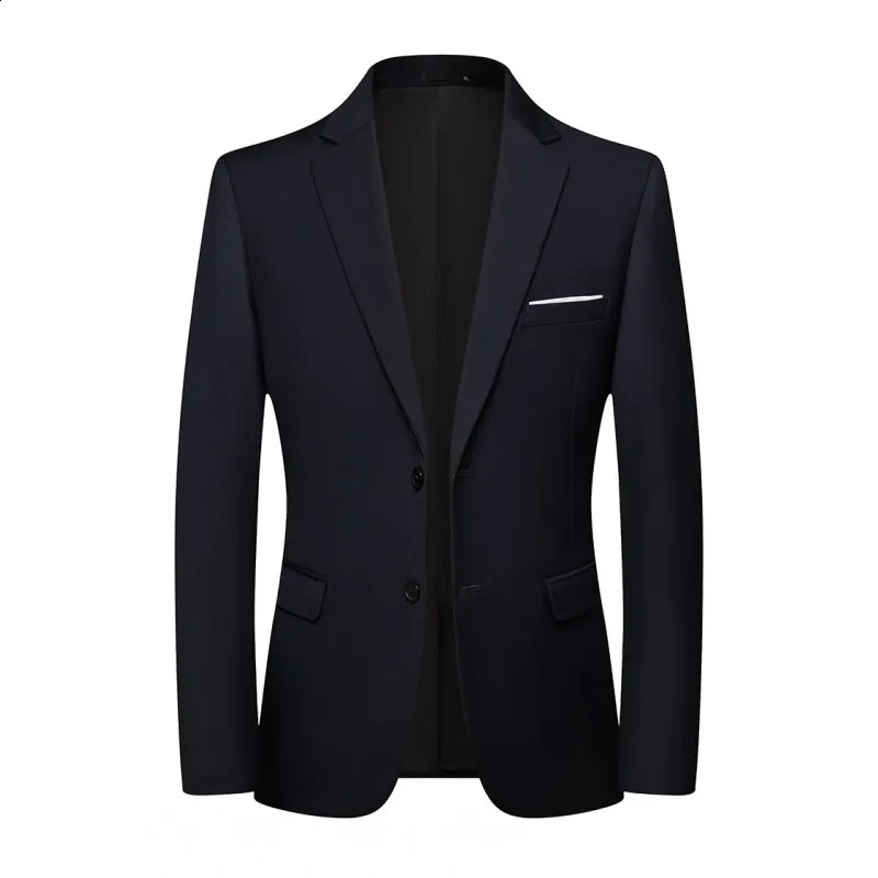 Blazer Fashion Men Business Casual Solid Color British Style Wedding Gentleman Slim Professional Formal Suit 250115