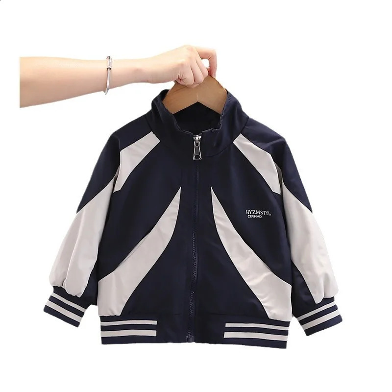 Spring Autumn Kids Boys Jacket Striped Long Sleeve Windbreaker Toddler Outerwears Coat Children Outdoor 250117