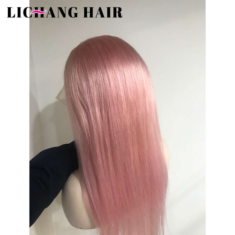 Lace Front Wig Cover T Shape Lace Headset LACE WIG X Straight Rose Gold Sakura Pollen Real Long Hair
