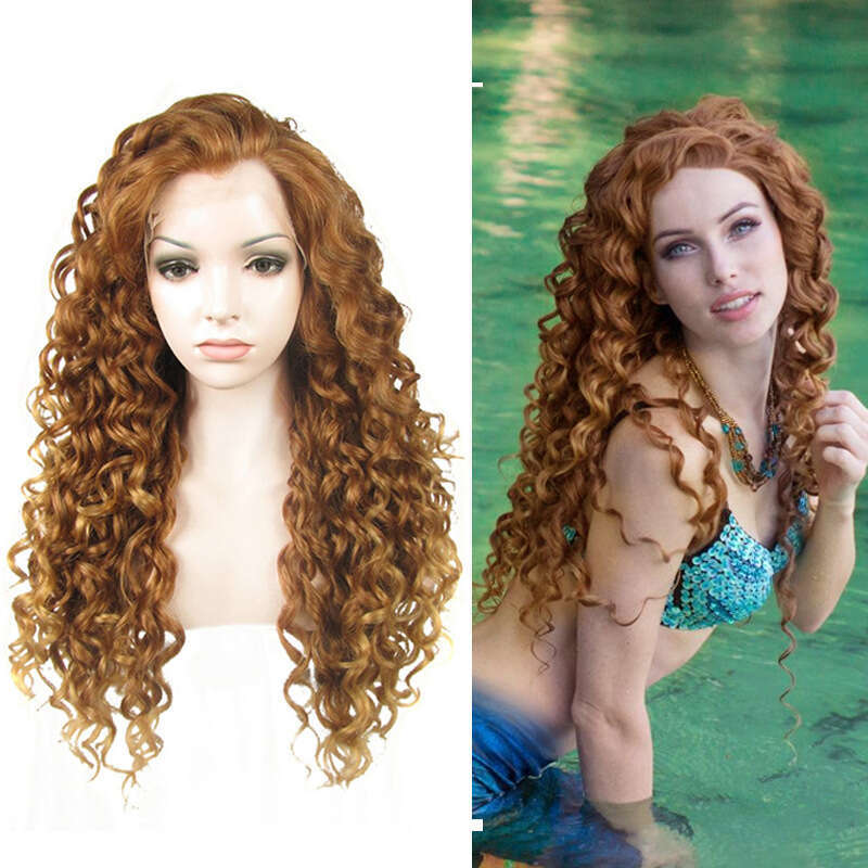Lace Front Wig Cover T Shape Wig Synthetic Wig Lace Headband Small Curly Hair