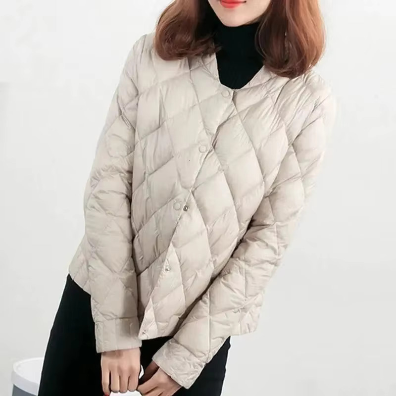 Light Women's Down Cotton Coat 2024 Winter New Parkas Short Female Korean Loose Thin Jacket Ing Padded Overcoat Tops