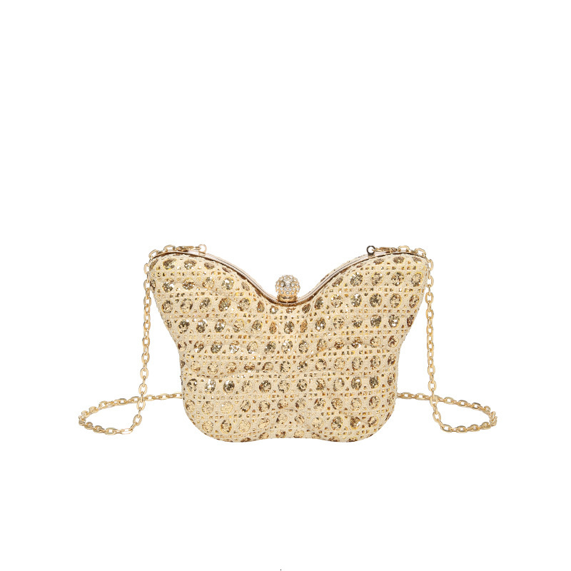 Small Niche Design Fairy new style Summer New High-End Fashion Rhinestone Shoulder Chain Dinner Butterfly Bag