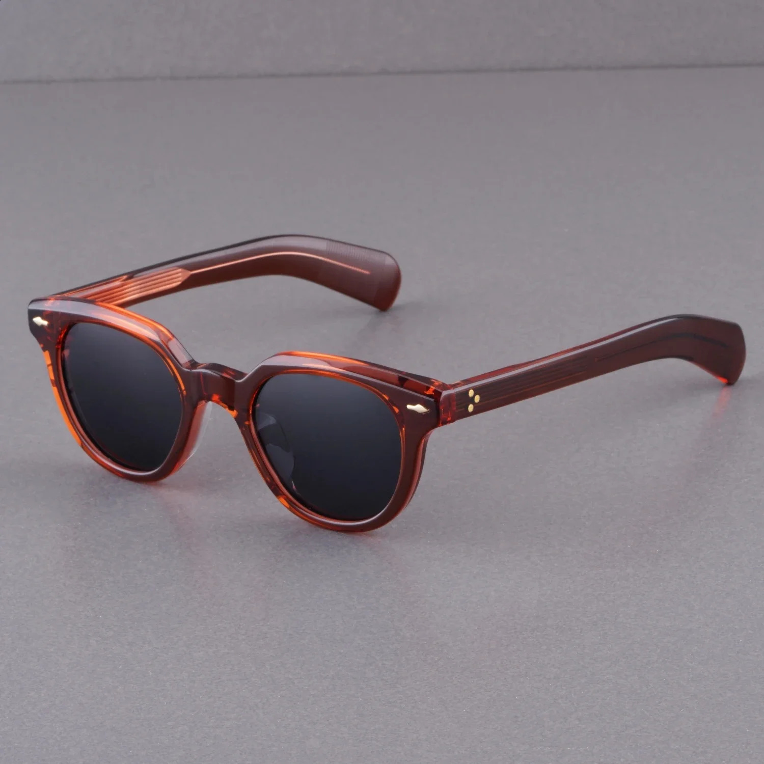 Fashion Vintage Sunglass JMM48RX Thick Solid Acetate Frame Stereo Cutting UV400 Polarized Lens Retro Oval Women Man High Quality 250117