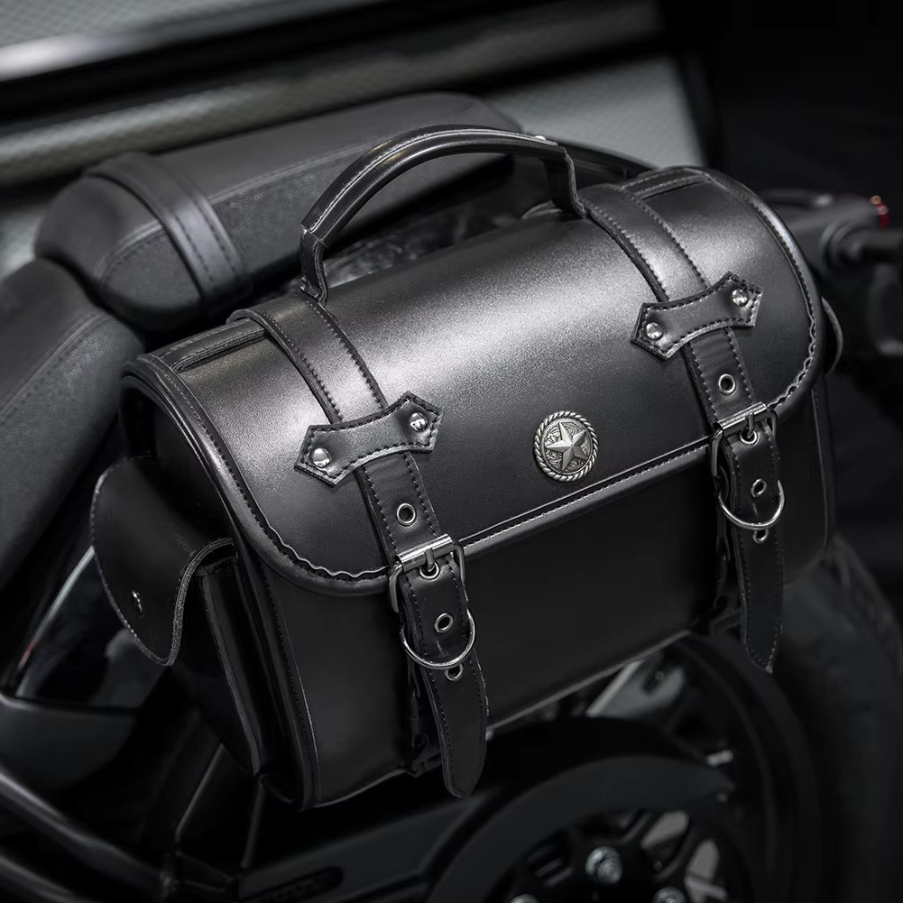 Motorcycle Black Universal Saddlebag Large Capacity Side Bags Storage Tool For Harley Waterproof Modified Bag