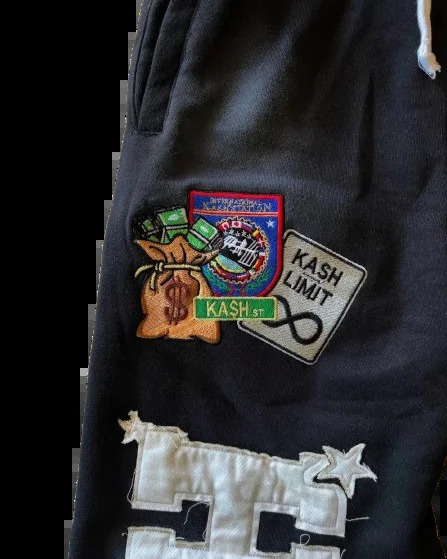 Streetwear Retro Patchwork Sweatpant Y2K Pant Gothic Letter Cartoon Patch Double Layer n Elastic Waist Jogging Casual Pants 250122