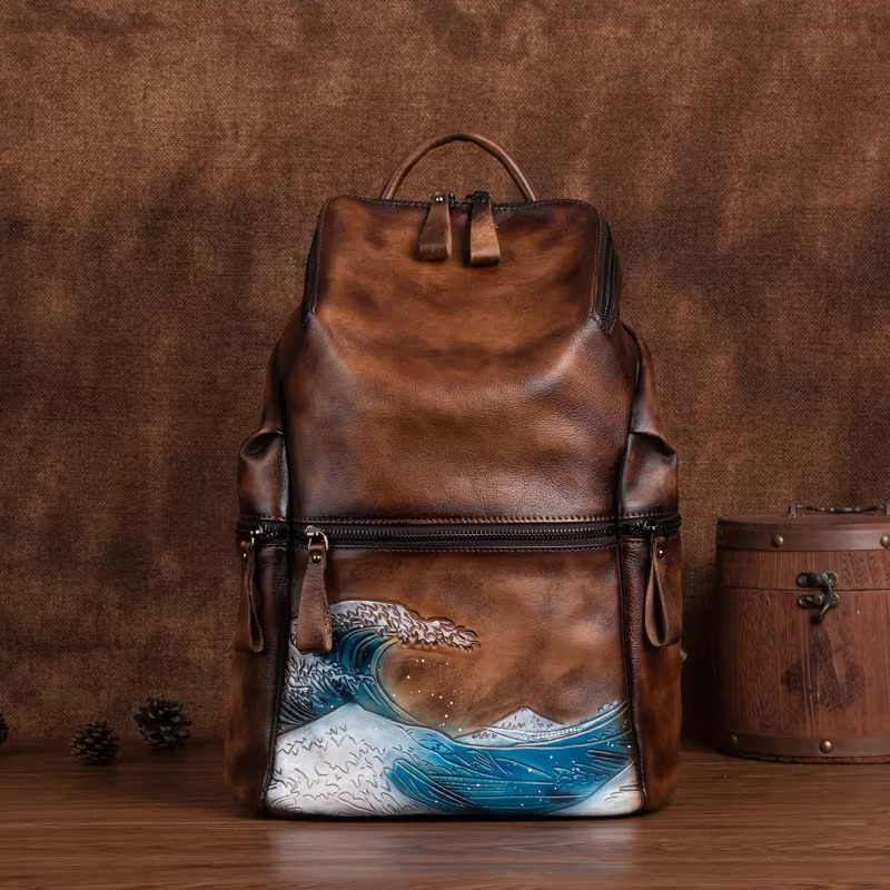 Genuine Real Soft Leather Women Backpack Big Capacity Outdoor Travel Bags 2022 Winter Handmade Natural Cowhide Backpacks Female