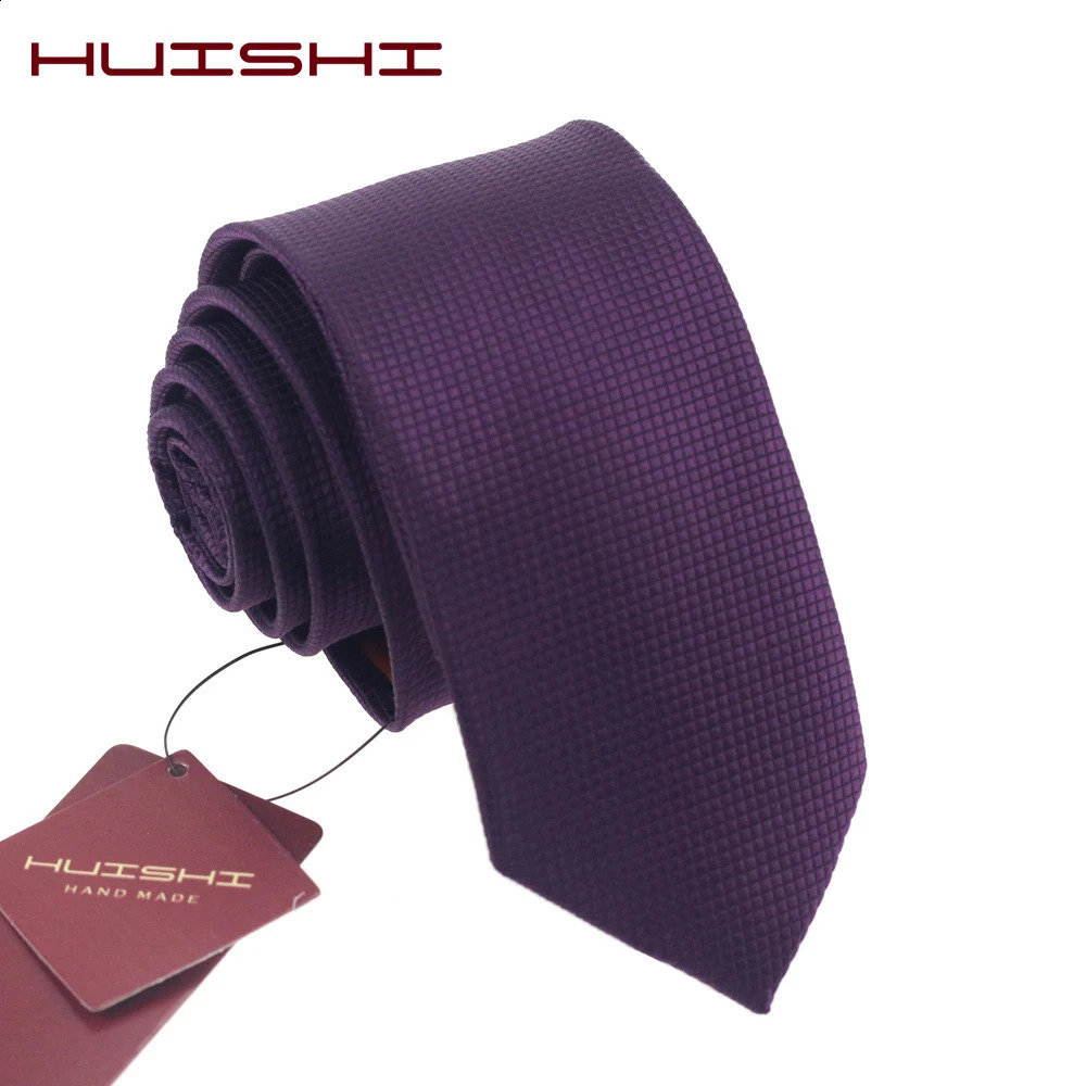 Classic Business Necktie Collar Men Women Quality Stripe Ties Scarves Deep Purple Waterproof British Style Mens Neck Color 250114
