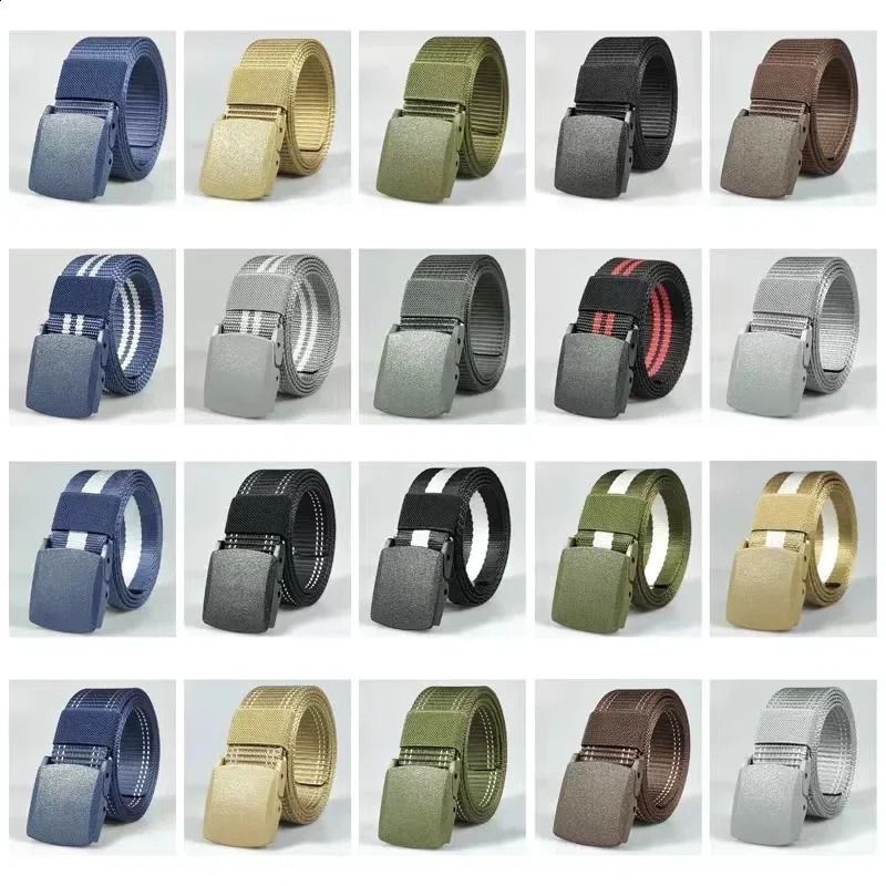 Black Automatic Buckle Nylon Belt Waist Canvas Belts Outdoor Strap Travel sports for Men and Women 250114