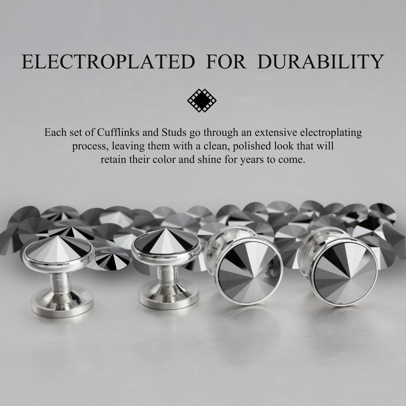 HAWSON Mens Cufflinks and Stud Set Tailcoat Shirt Crystal Mens Cufflinks Set Wedding Party Jewelry or Accessories 250110
